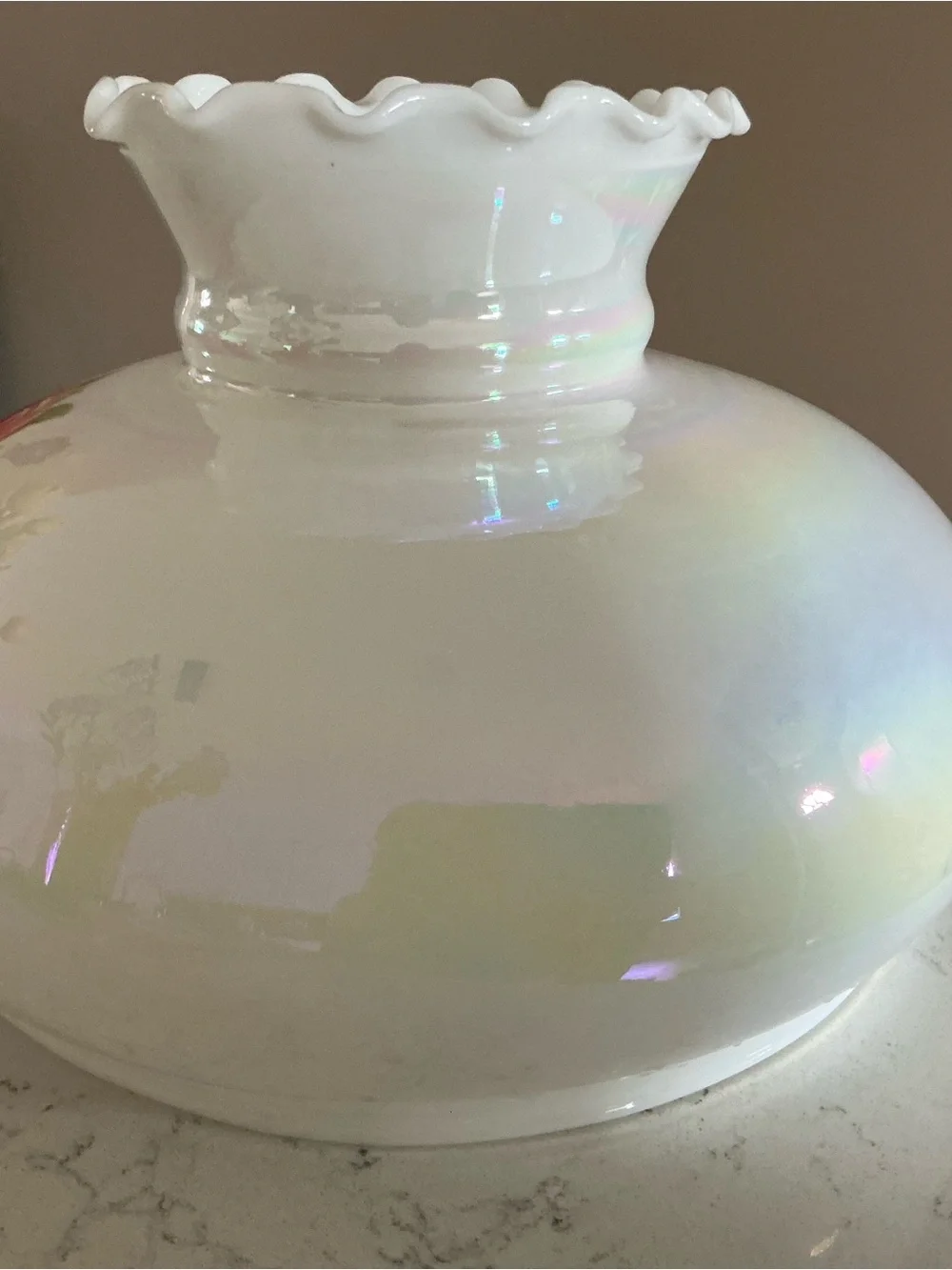 Vintage Gone With The wind style hurricane lamp shade hand painted 12” floral